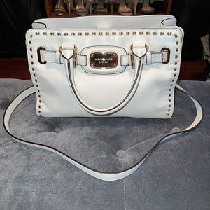 Michael Kors white crossbody satchel